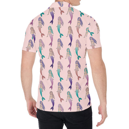 Mermaid Girls Pattern Print Men's Shirt