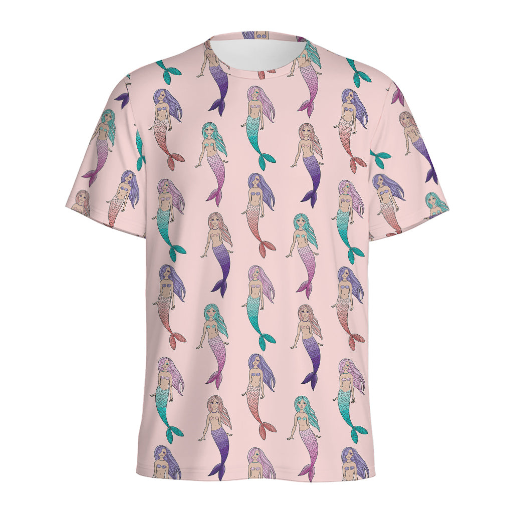 Mermaid Girls Pattern Print Men's Sports T-Shirt