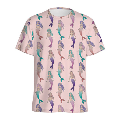 Mermaid Girls Pattern Print Men's Sports T-Shirt
