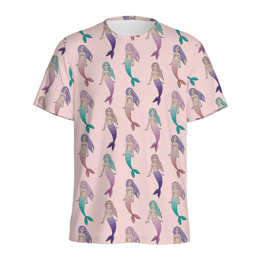Mermaid Girls Pattern Print Men's Sports T-Shirt