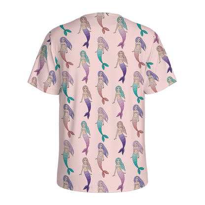 Mermaid Girls Pattern Print Men's Sports T-Shirt