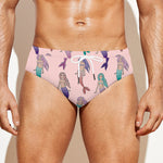 Mermaid Girls Pattern Print Men's Swim Briefs