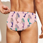 Mermaid Girls Pattern Print Men's Swim Briefs