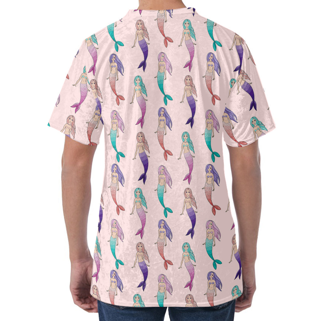 Mermaid Girls Pattern Print Men's Velvet T-Shirt