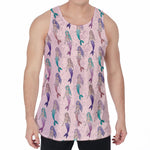 Mermaid Girls Pattern Print Men's Velvet Tank Top