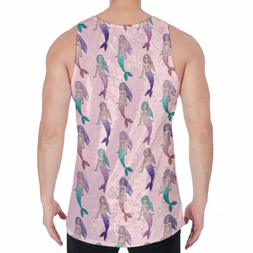 Mermaid Girls Pattern Print Men's Velvet Tank Top
