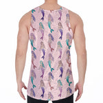 Mermaid Girls Pattern Print Men's Velvet Tank Top