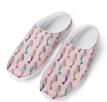 Mermaid Girls Pattern Print Mesh Casual Shoes