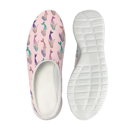 Mermaid Girls Pattern Print Mesh Casual Shoes