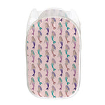 Mermaid Girls Pattern Print Mesh Laundry Hamper