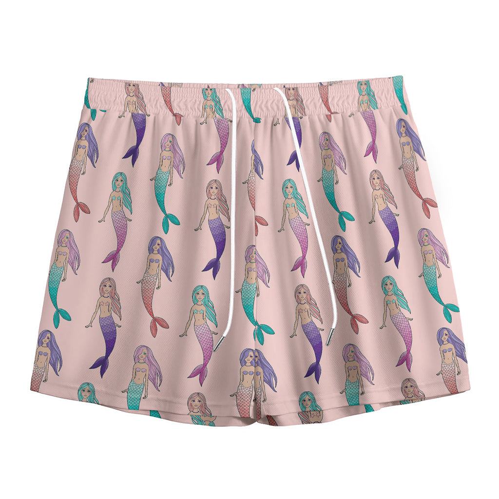 Mermaid Girls Pattern Print Mesh Shorts