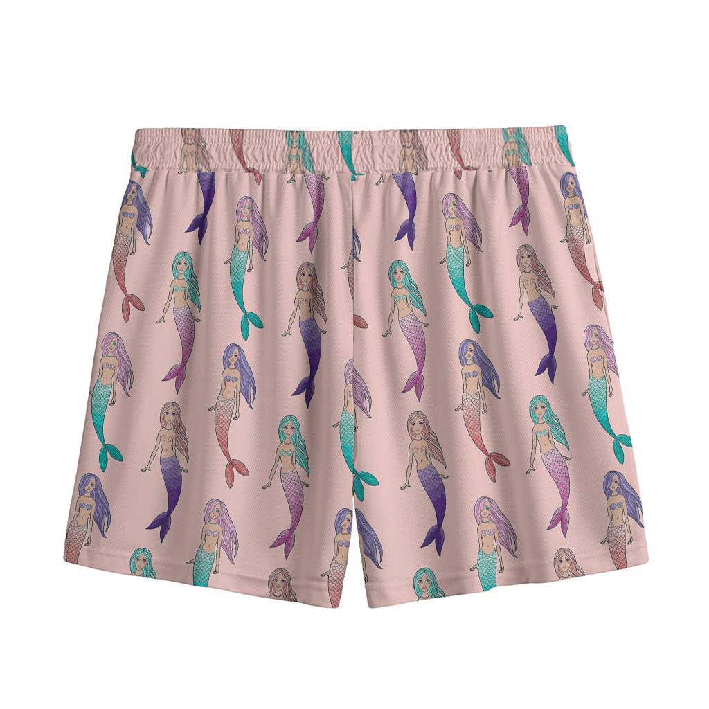 Mermaid Girls Pattern Print Mesh Shorts