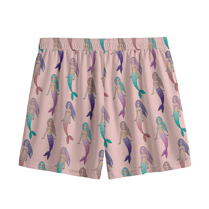 Mermaid Girls Pattern Print Mesh Shorts