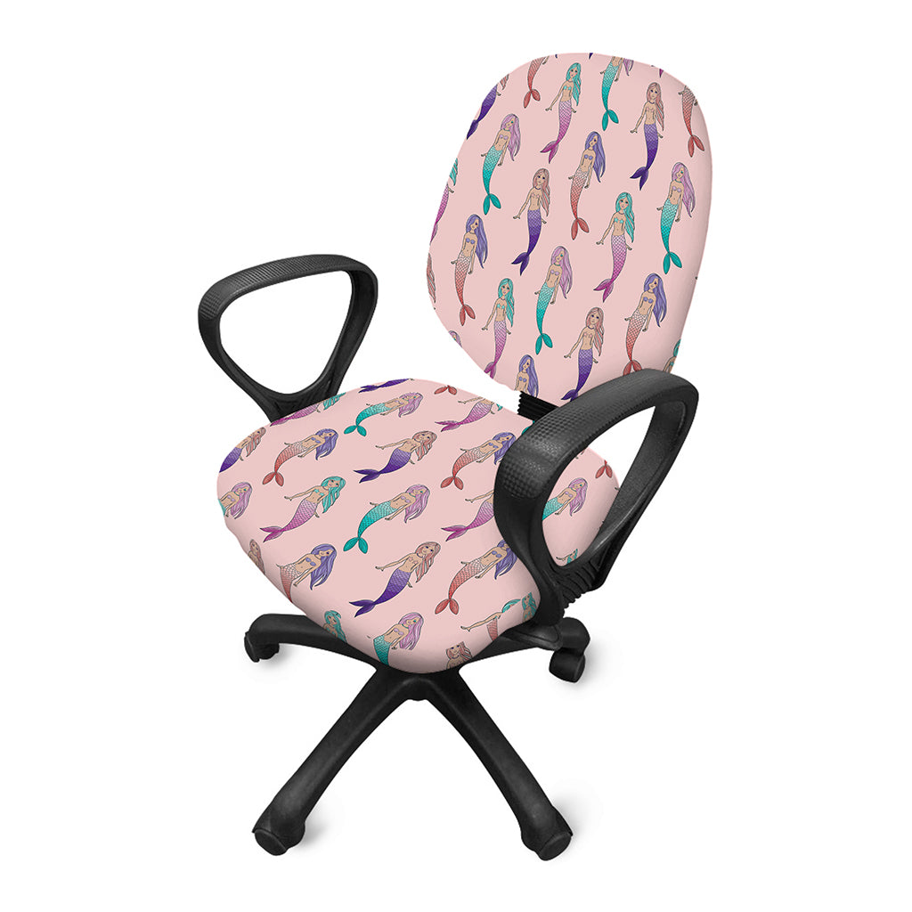 Mermaid Girls Pattern Print Office Chair Cover