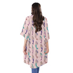 Mermaid Girls Pattern Print Open Front Beach Cover Up