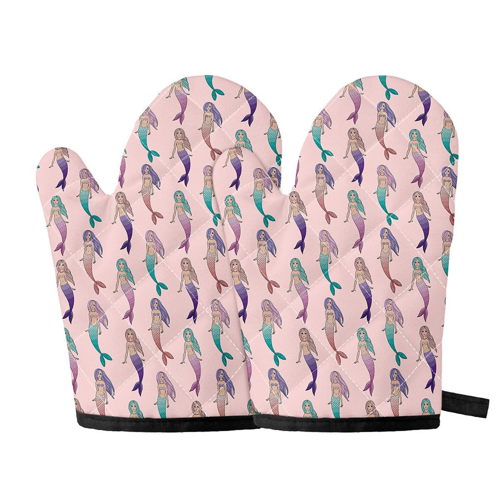 Mermaid Girls Pattern Print Oven Mitts
