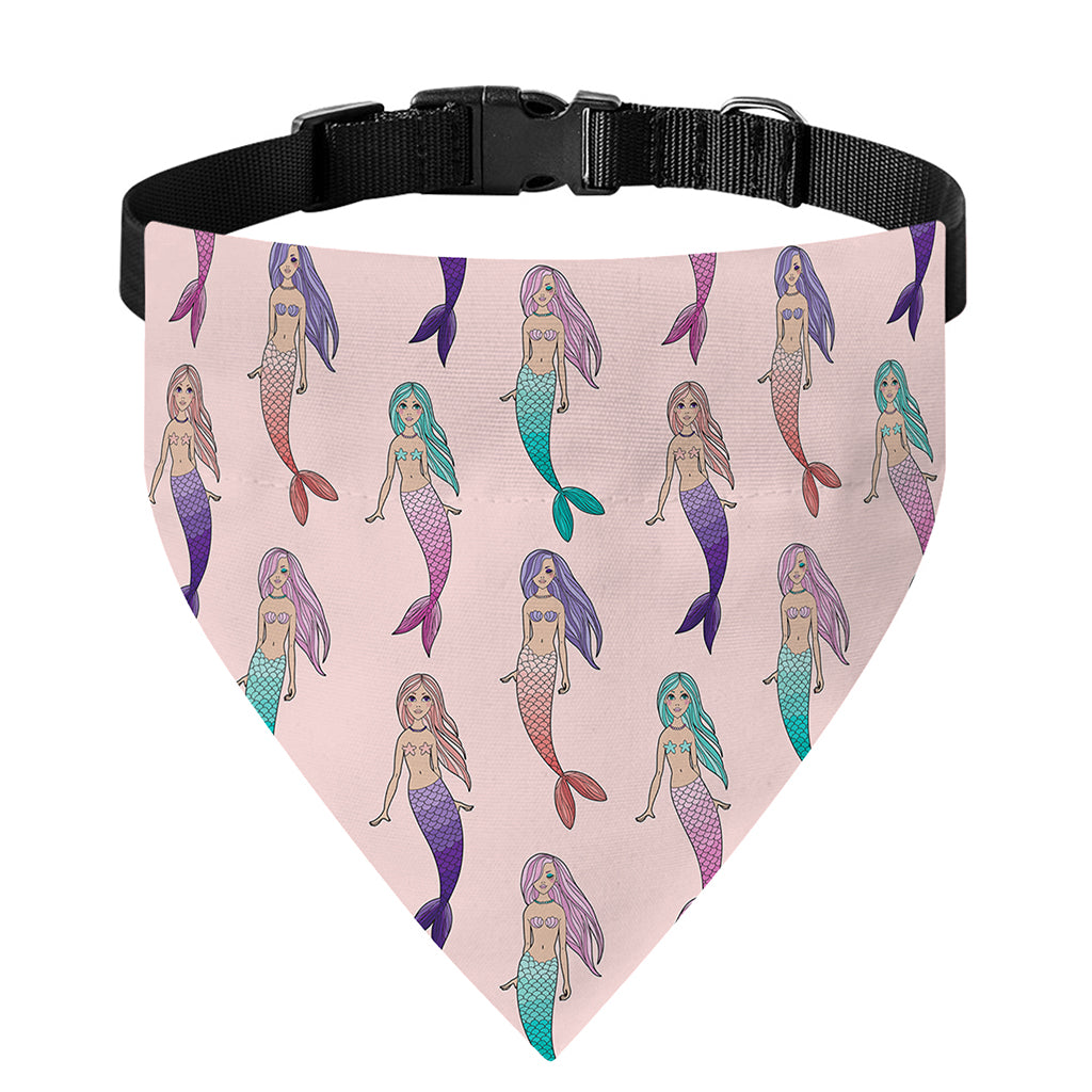 Mermaid Girls Pattern Print Over The Collar Dog Bandana