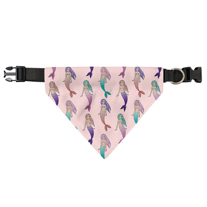 Mermaid Girls Pattern Print Over The Collar Dog Bandana