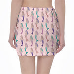 Mermaid Girls Pattern Print Pencil Mini Skirt