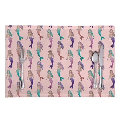 Mermaid Girls Pattern Print Placemat
