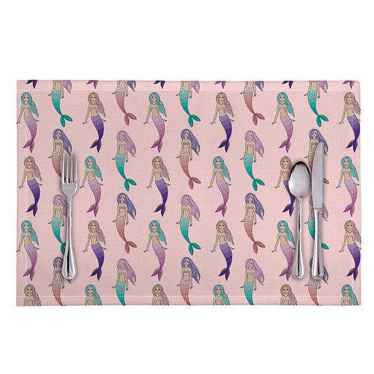 Mermaid Girls Pattern Print Placemat