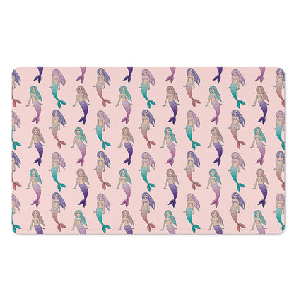 Mermaid Girls Pattern Print Polyester Doormat