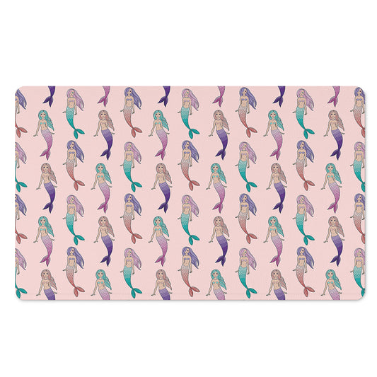 Mermaid Girls Pattern Print Polyester Doormat