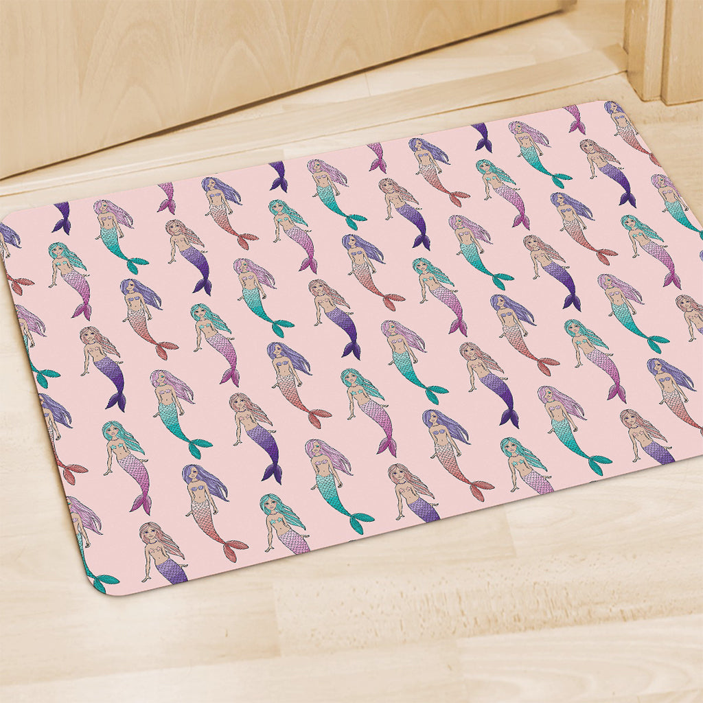 Mermaid Girls Pattern Print Polyester Doormat