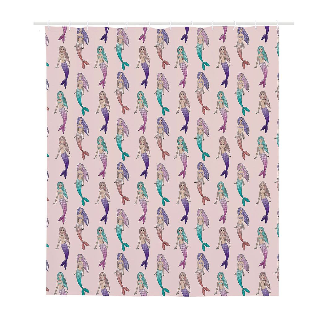 Mermaid Girls Pattern Print Polyester Shower Curtain