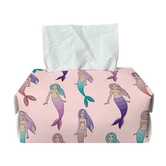 Mermaid Girls Pattern Print Rectangle Tissue Box Cover