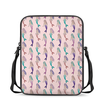 Mermaid Girls Pattern Print Rectangular Crossbody Bag
