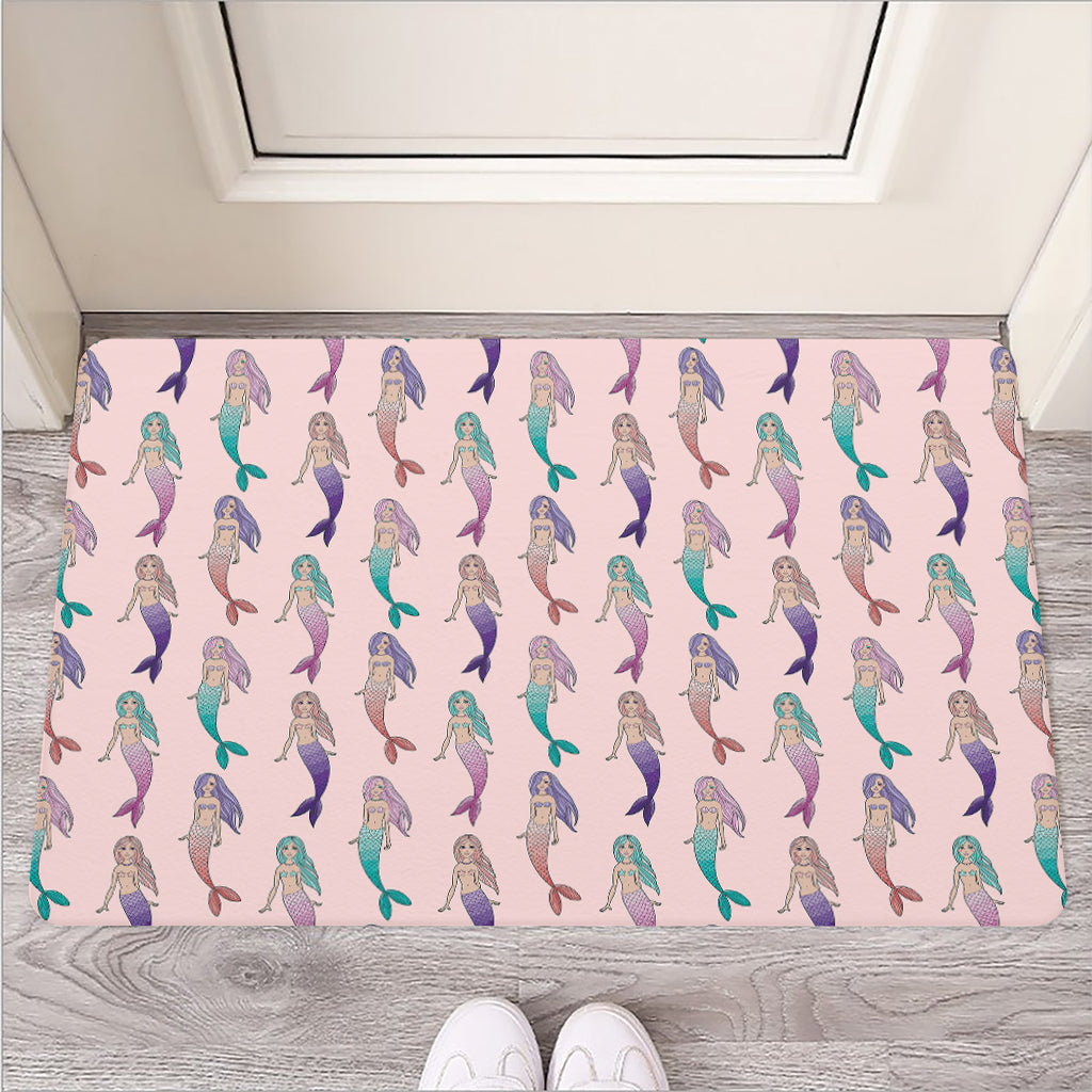 Mermaid Girls Pattern Print Rubber Doormat