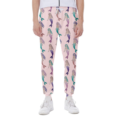 Mermaid Girls Pattern Print Scuba Joggers