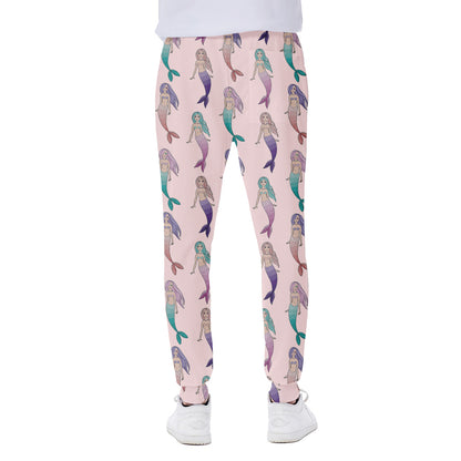 Mermaid Girls Pattern Print Scuba Joggers