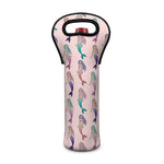 Mermaid Girls Pattern Print Single Neoprene Wine Tote