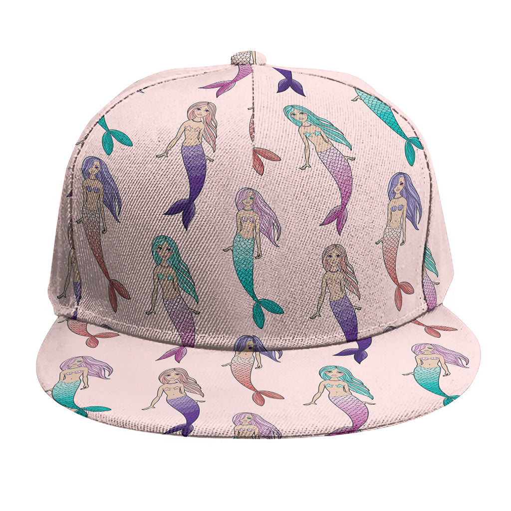 Mermaid Girls Pattern Print Snapback Cap