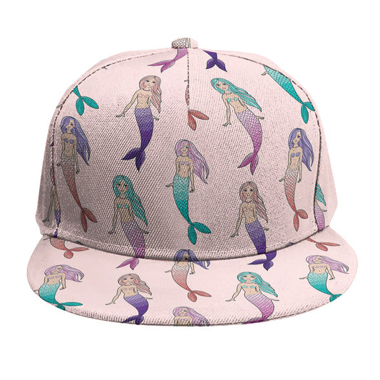 Mermaid Girls Pattern Print Snapback Cap