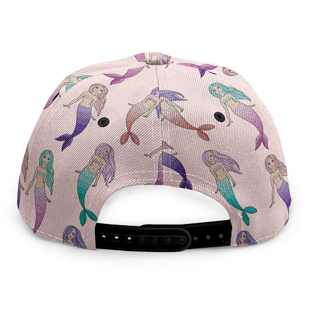 Mermaid Girls Pattern Print Snapback Cap