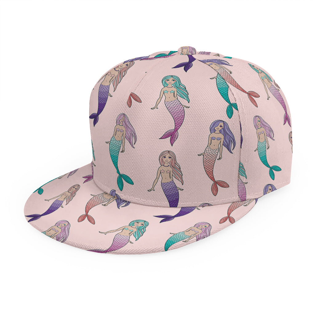 Mermaid Girls Pattern Print Snapback Cap
