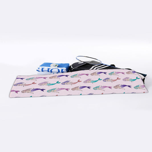 Mermaid Girls Pattern Print Sports Towel