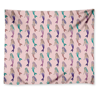 Mermaid Girls Pattern Print Tapestry