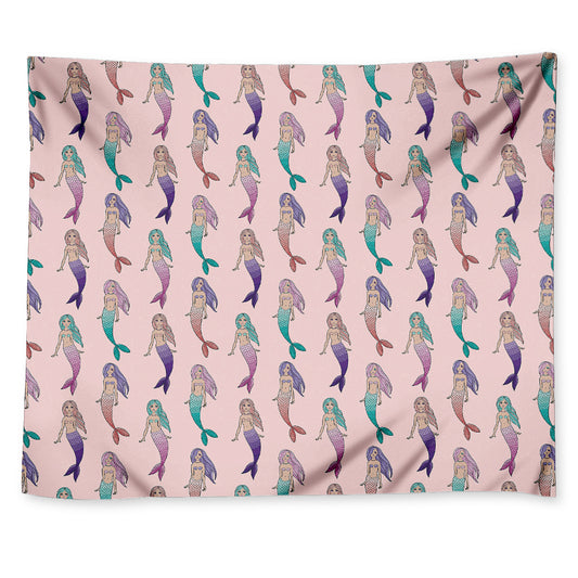 Mermaid Girls Pattern Print Tapestry