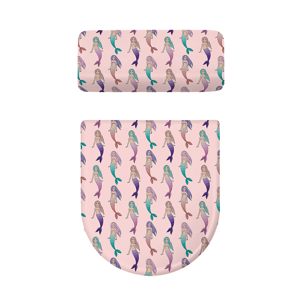 Mermaid Girls Pattern Print Toilet Lid And Tank Cover Set