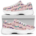 Mermaid Girls Pattern Print White Chunky Shoes