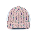 Mermaid Girls Pattern Print White Mesh Trucker Hat