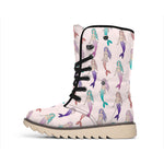 Mermaid Girls Pattern Print Winter Boots