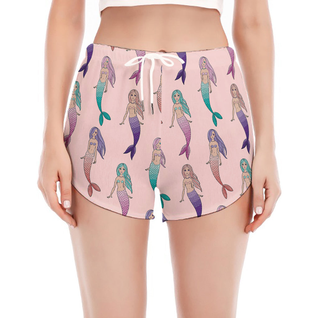 Mermaid Girls Pattern Print Women's Split Running Shorts