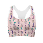 Mermaid Girls Pattern Print Women's Sports Bra