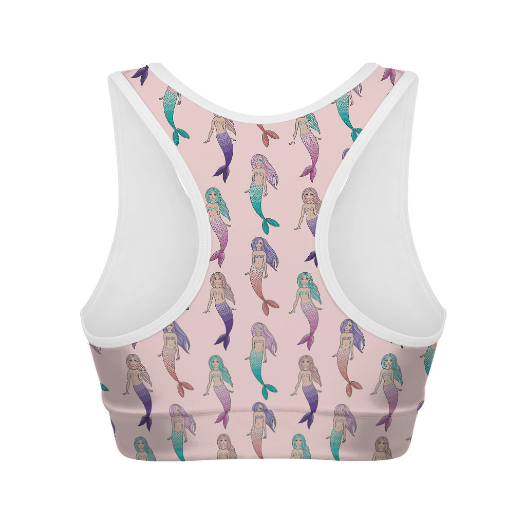 Mermaid Girls Pattern Print Women's Sports Bra