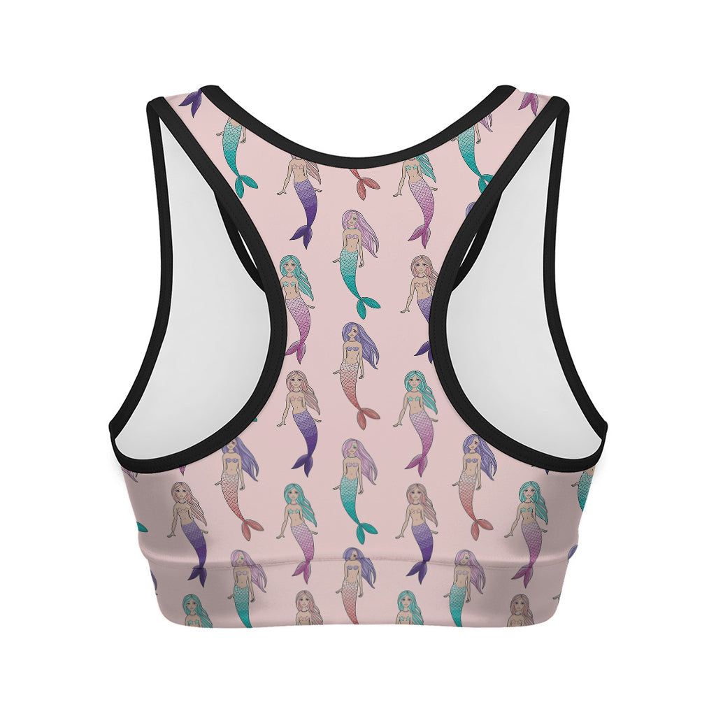 Mermaid Girls Pattern Print Women's Sports Bra